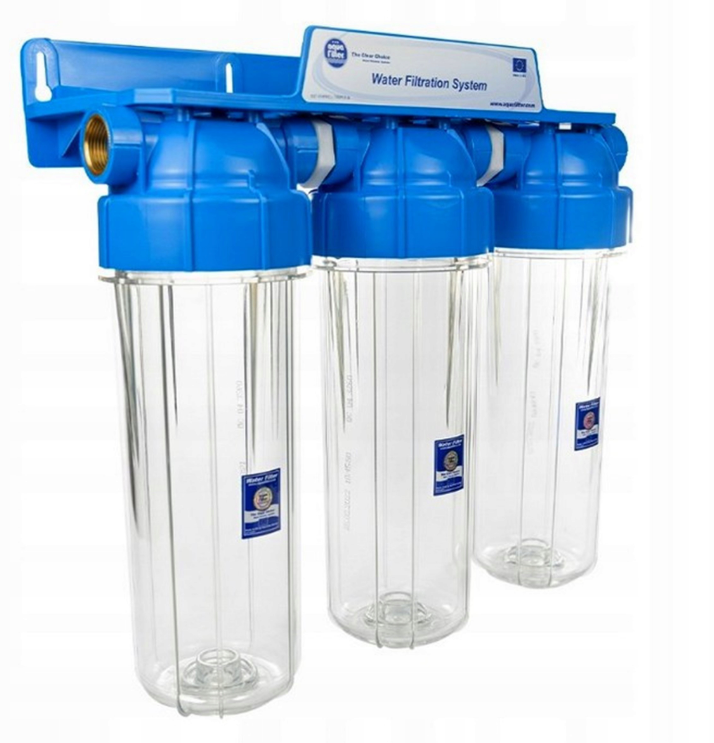Filtr wody 3/4" potrójna obudowa FHPRCL34-B-TRIPLE Aquafilter