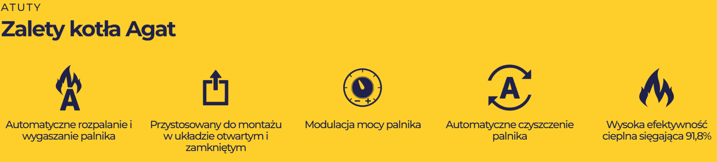 Kocioł pelletowy AGAT 10kW 5klasa ecodesign Zębiec