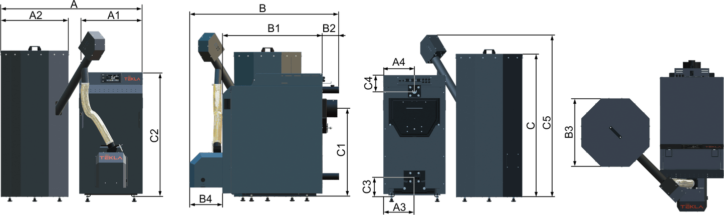 Kocioł c.o. pellet CLASSICO BIO 12kW Tekla