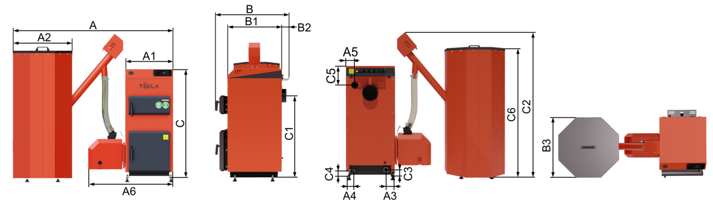 Kocioł c.o. pellet DRACO BIO 12kW Tekla