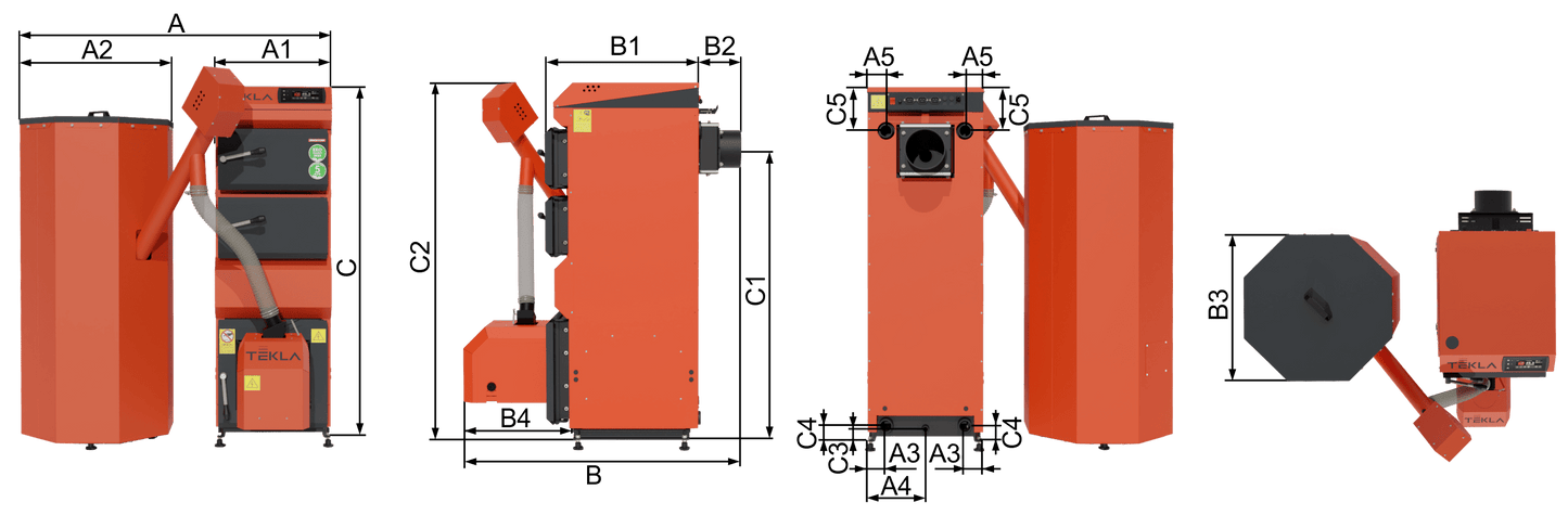 Kocioł c.o. pellet DRACO D BIO 40kW Tekla