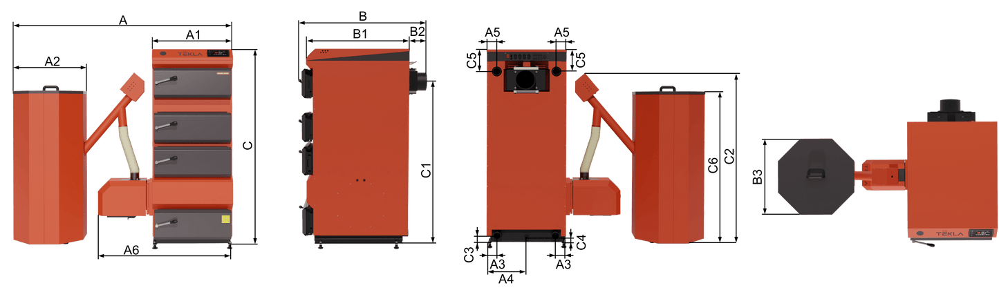 Kocioł c.o. pellet DRACO D BIO 40kW Tekla