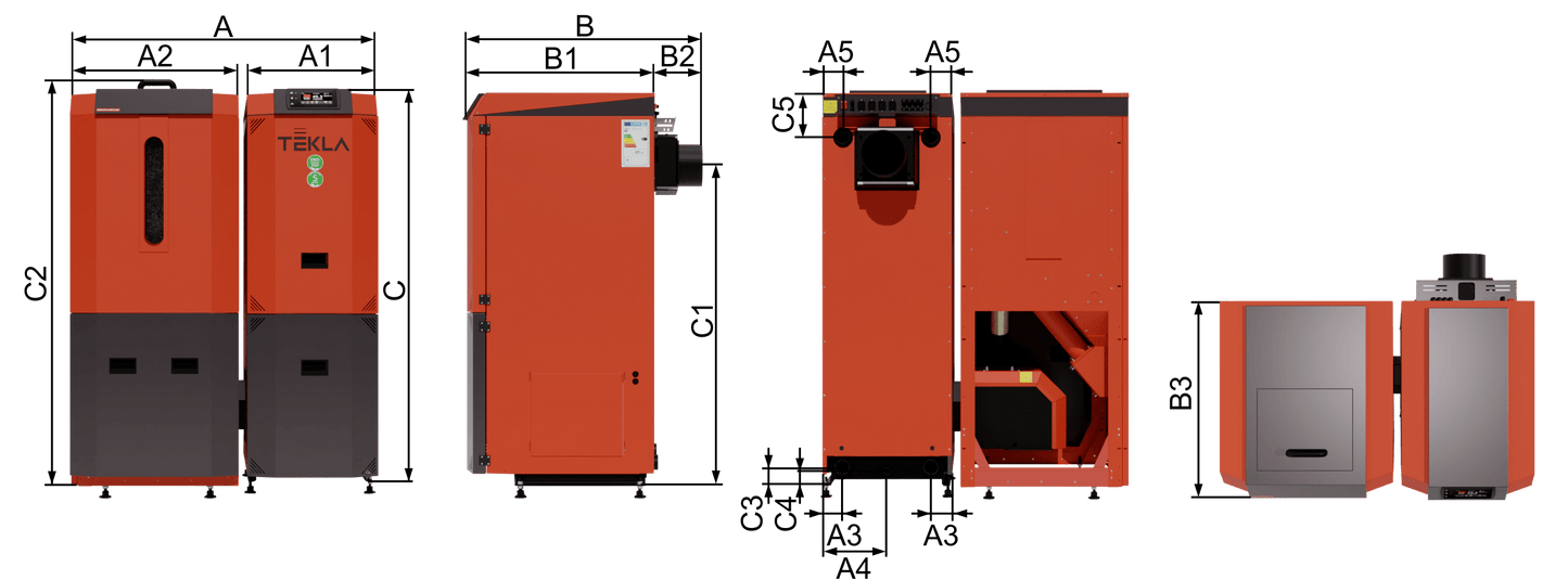 Kocioł c.o. pellet DRACO D BIO LUX 22kW Tekla