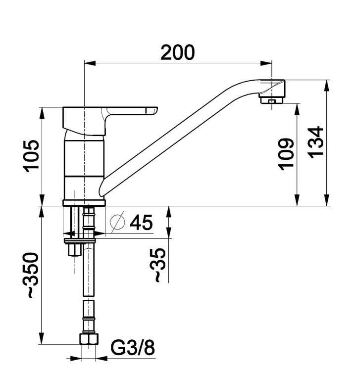 Bateria zlewozmywakowa stojąca GRANAT 5523-915-00 KFA
