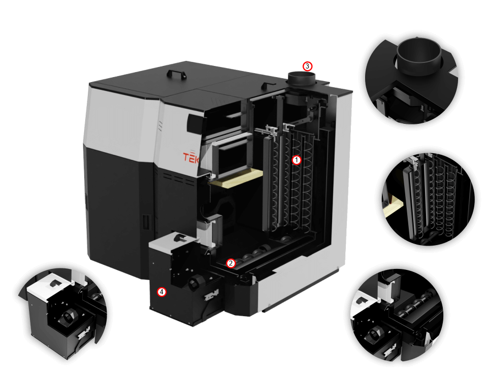 Kocioł c.o. pellet KOMFORT 12kW Tekla