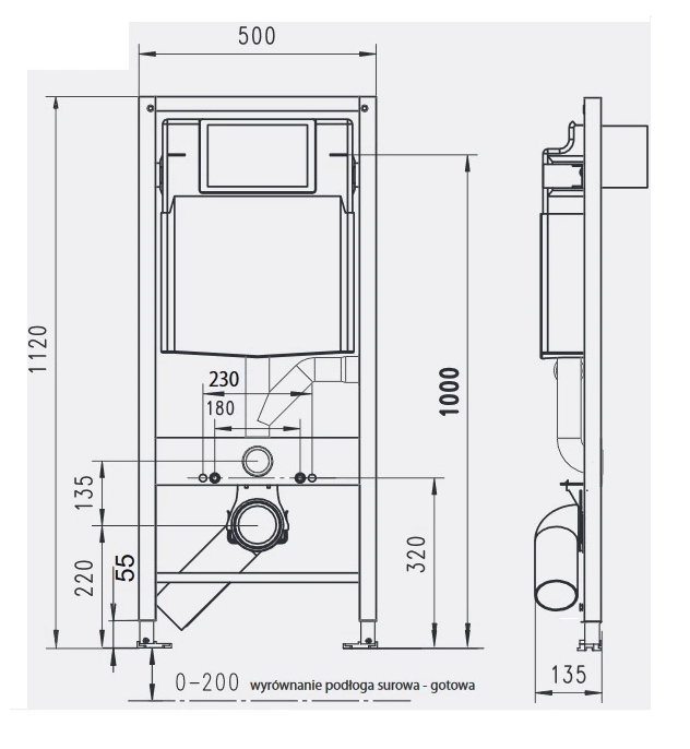 Stelaż podtynkowy do toalety Werit JOMOTech